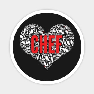 Chef Heart Shape Word Cloud Design Cook product Magnet